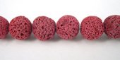 Lava Dyed Round 14mm Red beads per strand 29Beads-beads incl pearls-Beadthemup