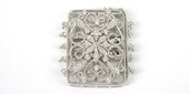 Sterling Silver Clasp CZ 5 row 40x30mm RH plate-findings-Beadthemup