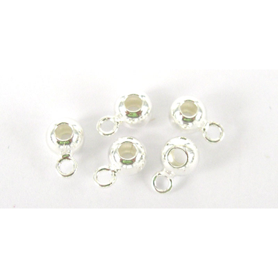 Sterling Silver Bail Round 5mm with ring 5 pack