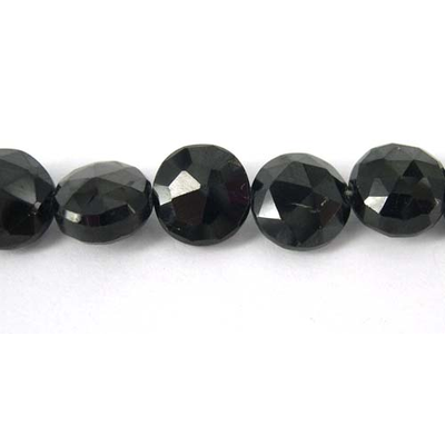 Black Spinel 6mm Faceted Flat Round EACH bead