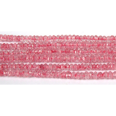 Pink Topaz 3mm Faceted Rondel strand 200 beads