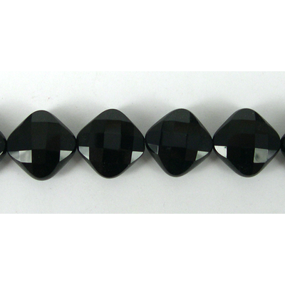 Onyx 15mm Faceted flat Diamond EACH bead