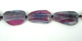 Agate Dyed Slice Faceted 35x25mm Pink/10Beads-beads incl pearls-Beadthemup