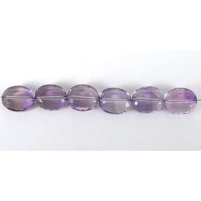 Amethyst 10x12mm Faceted flat oval bead EACH