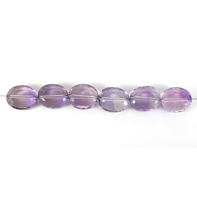 Amethyst 12x16mm Faceted flat oval bead