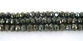 Black Spinel coated 3mm Faceted roundel beads per strand 152-beads incl pearls-Beadthemup