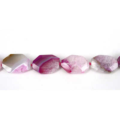 Agate Druzy Dyed Nugget Flat Faceted 35x25mm/