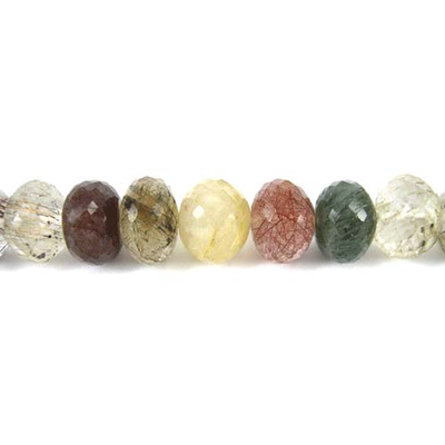 Rutile Quartz Faceted Rondel 12mm beads per strand 25 Beads