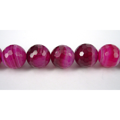 Agate w/vein Dyed round Faceted 18mm beads per strand 22b