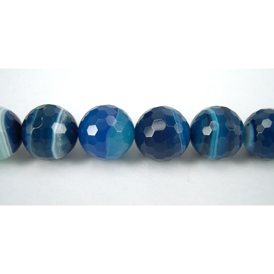 Agate Dyed Blue round Faceted 14mm beads per strand 28b