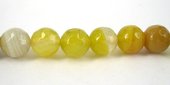 Agate banded Yellow Round Faceted 10mm beads per strand 3-beads incl pearls-Beadthemup
