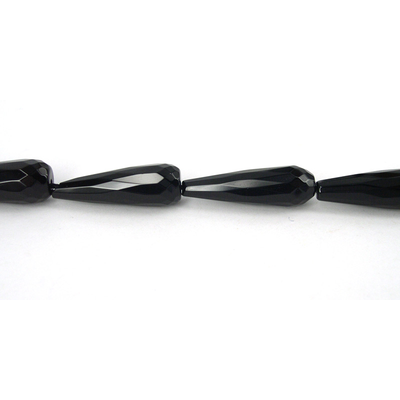 Agate Black Teardrop.Faceted 10x30mm beads per strand 13Beads