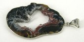 Agate Druzy Geode slice/Base Pendant 50-70m-beads incl pearls-Beadthemup