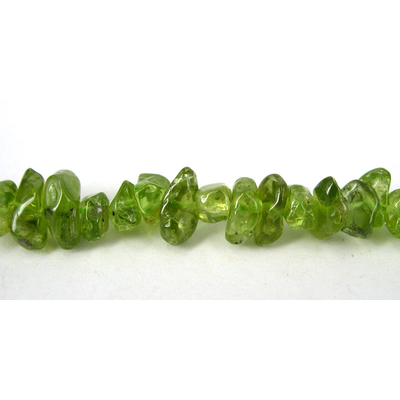 Peridot Chip c/drill approx 10x2mm beads per strand 1