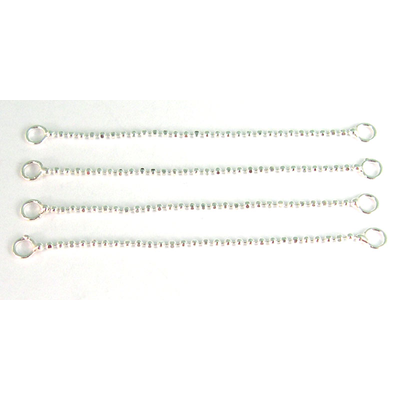 Sterling Silver Conntr chain w/2 rings 44mm 4 pack