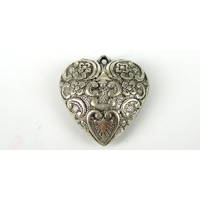 Base Metal Pendant Heart 50mm 2 pack