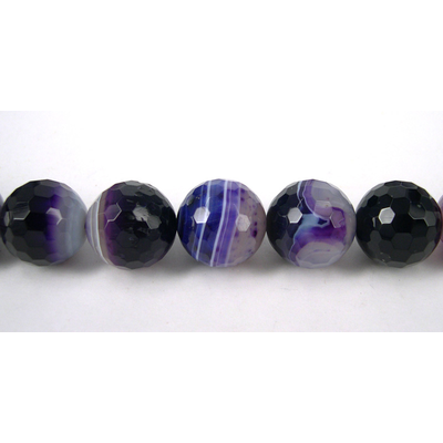 Agate vein Dyed round Faceted 18mm Purple/22