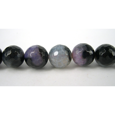 Agate Dyed Round Faceted 10mm M.Col/40Beads