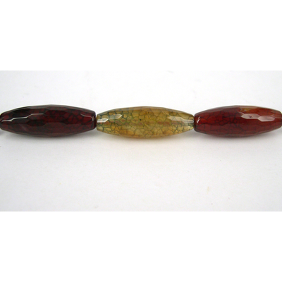 Agate Dream Dyed/Crackled Faceted Olive 10x30mm