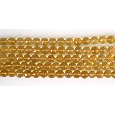 Citrine 6mm Faceted Round 23.5cm  beads per strand 37 Bead