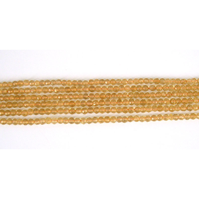 Citrine 3.5mm Faceted Round beads per strand 129