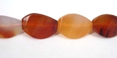 Carnelian 12x18mm Faceted Twist 3 side oval-beads incl pearls-Beadthemup