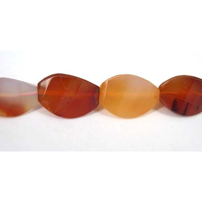 Carnelian 12x18mm Faceted Twist 3 side oval