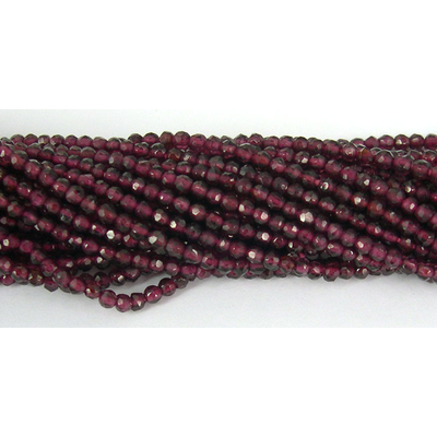 Garnet 3mm Faceted Round beads per strand 100