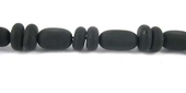 Black Stone  Rondel+Barrel /strand 55 Beads-beads incl pearls-Beadthemup