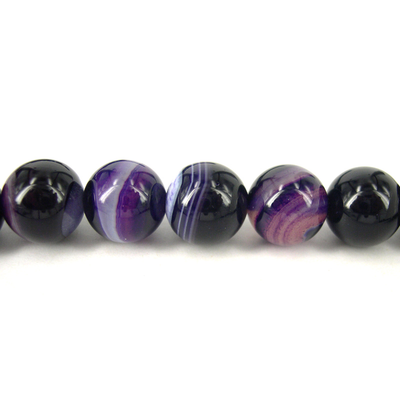 Agate w/Vein Dyed round Polished 12mm Purple/33