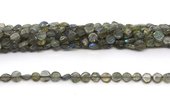 Labradorite 6-8mm Polished Flat Round strand 50 beads-beads incl pearls-Beadthemup