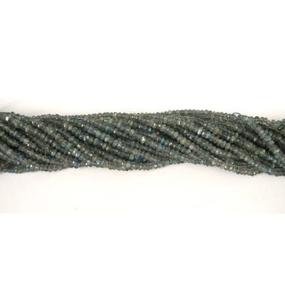 Labradorite 3mm Faceted Rondel beads per strand 95Beads