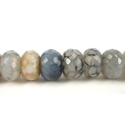 Agate Crackled/Dyed Rondel Faceted 12x16mm/34Bead