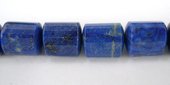LAST STRAND Lapis 10x12mm Faceted Triang.Tube strand-beads incl pearls-Beadthemup