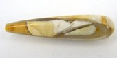 Mookaite 8x35mm T/Drill Briolette PAIR-beads incl pearls-Beadthemup