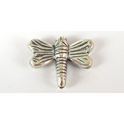 Sterling Silver Plate Copper Bead Butterfly 21x17mm 4 pack