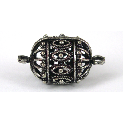 Sterling Silver Plate Copper Connecter Oval 14x25mm 2 pack