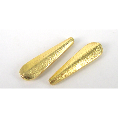 Gold Plate Copper 27x7mm Flat Teardrop 6 pack