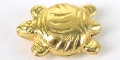 Gold Plate Copper bead Turtle 14x21mm 4 pack-findings-Beadthemup