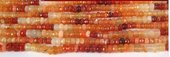 LAST STRAND Mexican Fire Opal 5x3mm Faceted roundel beads per strand 110-beads incl pearls-Beadthemup