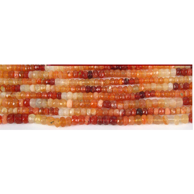 LAST STRAND Mexican Fire Opal 5x3mm Faceted roundel beads per strand 110