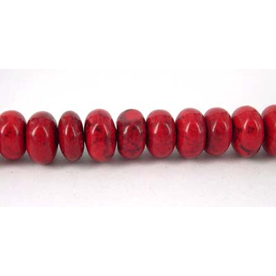 Howlite Dyed 5x8mm Rondel Red beads per strand 79