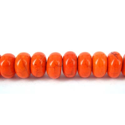 Howlite Dyed 5x8mm Rondel Orange beads per strand 79