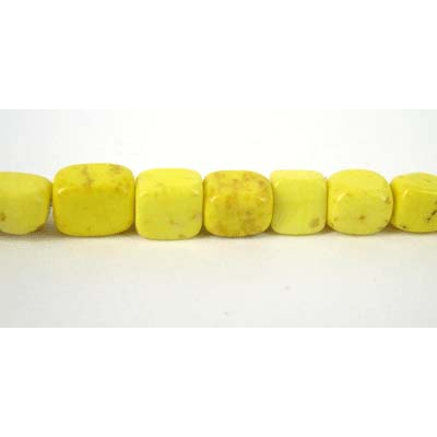 Howlite Dyed Cubed Nugget 8mm Yellow beads per strand