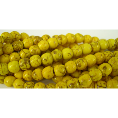 Howlite Dyed Round 6mm Yellow beads per strand 72Beads
