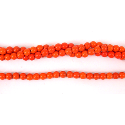Howlite Dyed Round 8mm Orange beads per strand 49Beads