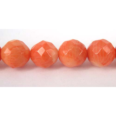 LAST STRANDS Orange Coral 8mm Faceted Round beads per strand 50 Beads