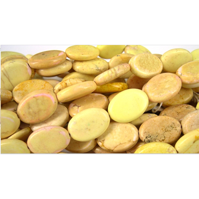 Howlite Dyed Flat Oval 13x18mm Yellow St