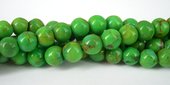 Mohave Green Turquoise 6mm round beads per strand 62-beads incl pearls-Beadthemup