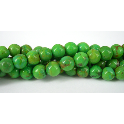 Mohave Green Turquoise 6mm round beads per strand 62